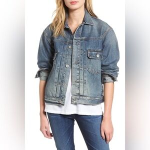 NEW! NWT AG ADRIANO GOLDSCHMIED Distressed Cassie Denim Jacket Size XS